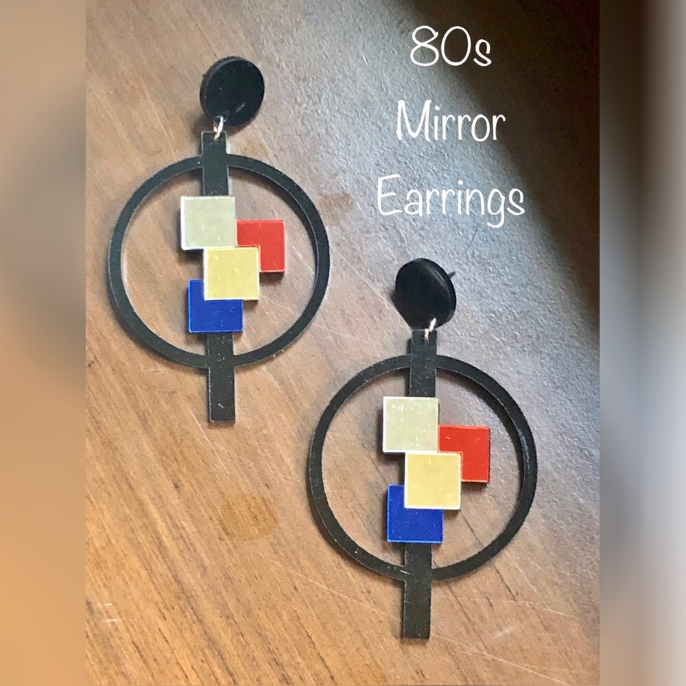 80s Mirror Large Earrings